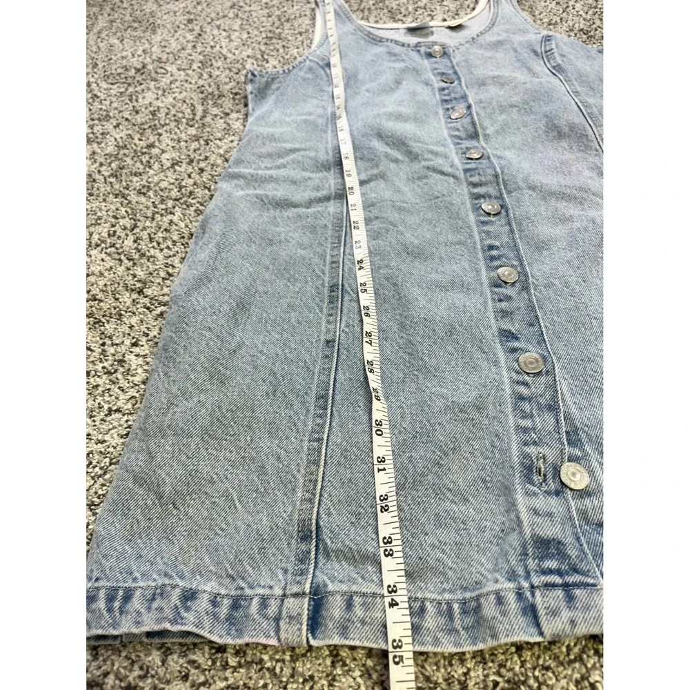 Levi's Two Horse Brand Denim Dress Womens L Button Front Western Mini Blue
